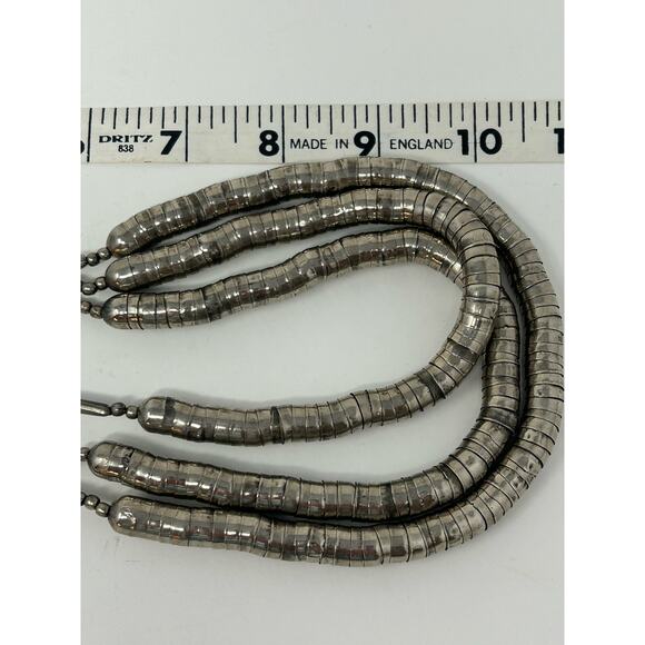 American Vintage Necklace Costume Jewelry Silver Tone Multi Strand Futuristic - Picture 6 of 6